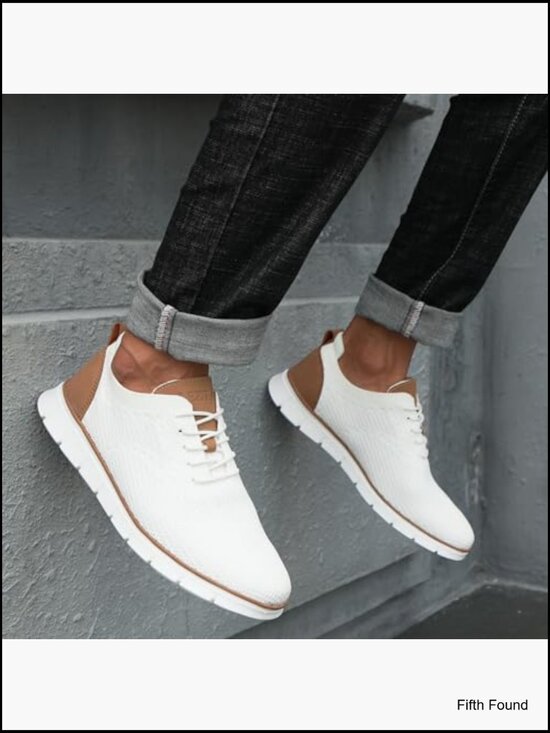 Men\'s Oxford Sneakers Breathable Lightweight Walking Shoes Lace-Up Casual Dress